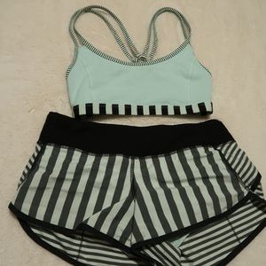 lululemon matching set, bra & speed short, sz. 4